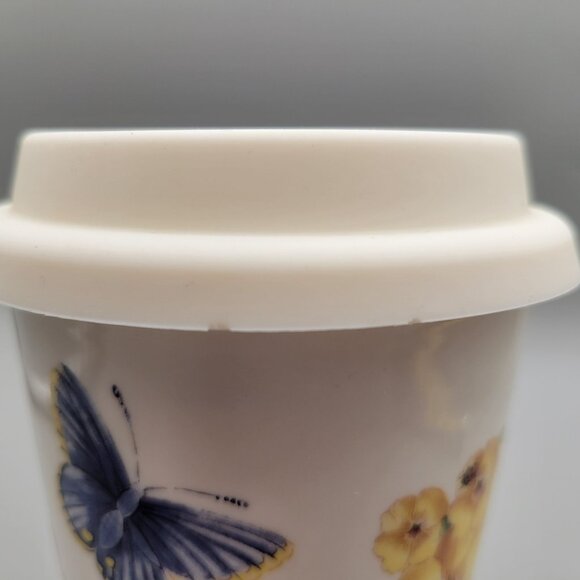 Lenox Butterfly Meadow Ceramic Travel Mug With Lid 10 fl oz - Picture 9 of 9